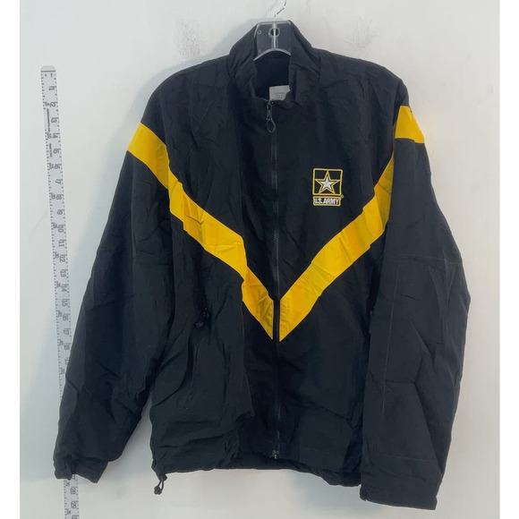 U.S. Army Men's Windbreaker Jacket - Black Yellow Stripe, M - Picture 1 of 6